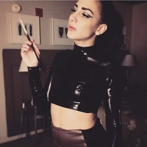 'Trinity' Latex Crop Top w Mock Turtleneck